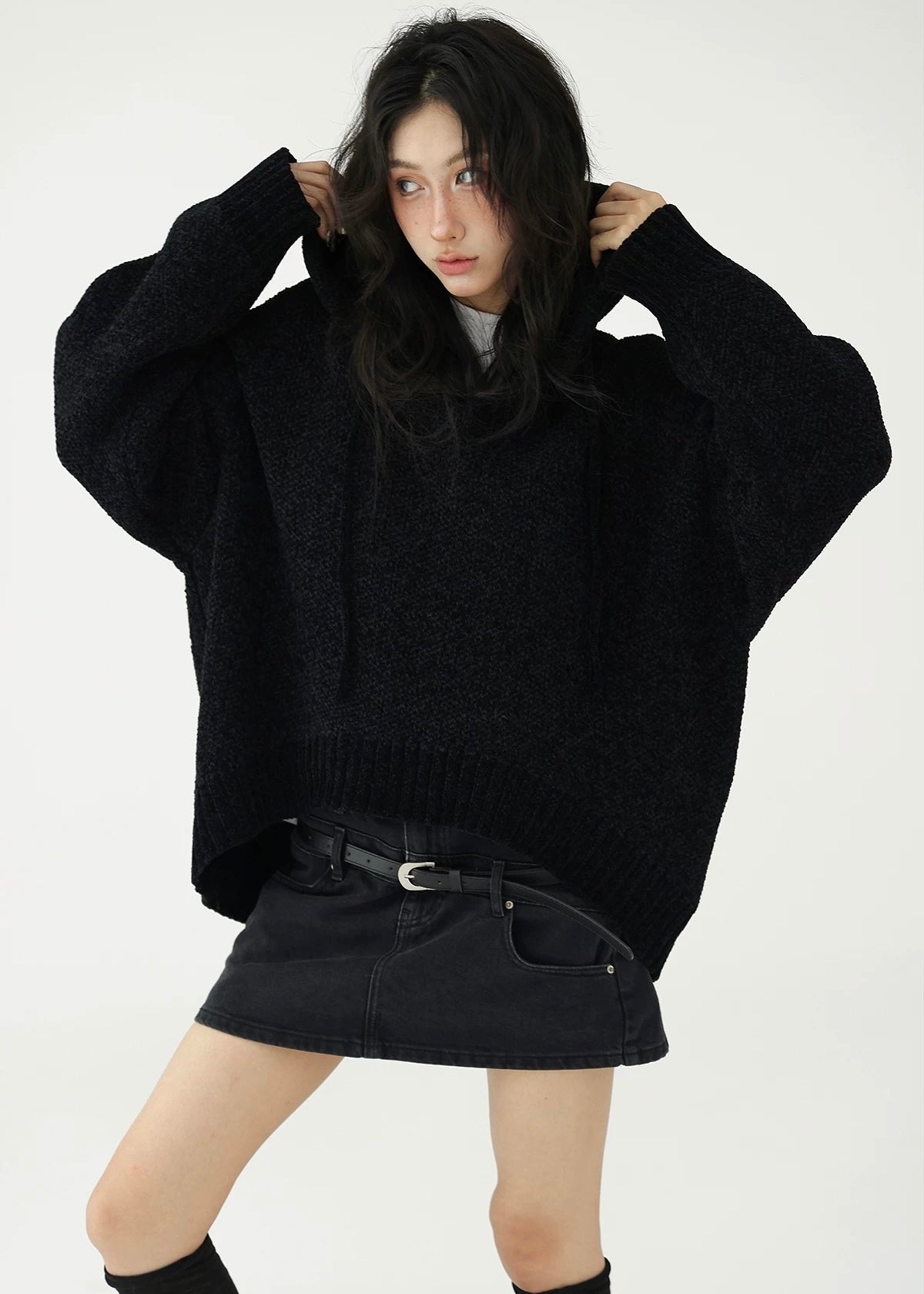 hooded knit pullover / AS1156