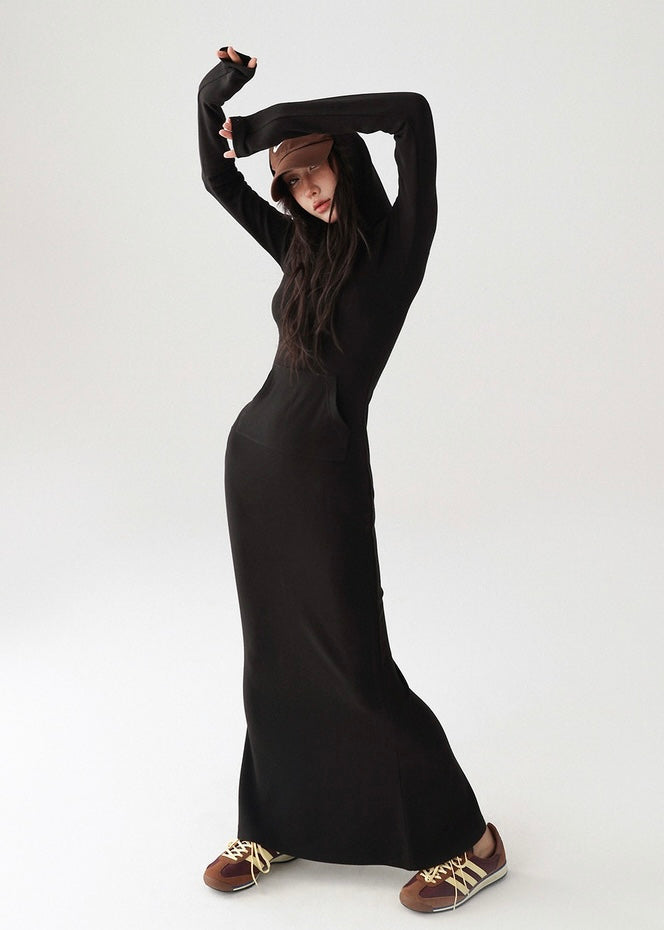 Hood Maxi Length Dress / AS1196