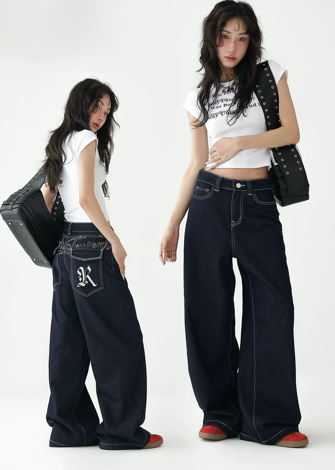 American retro wide leg pants / AS1248