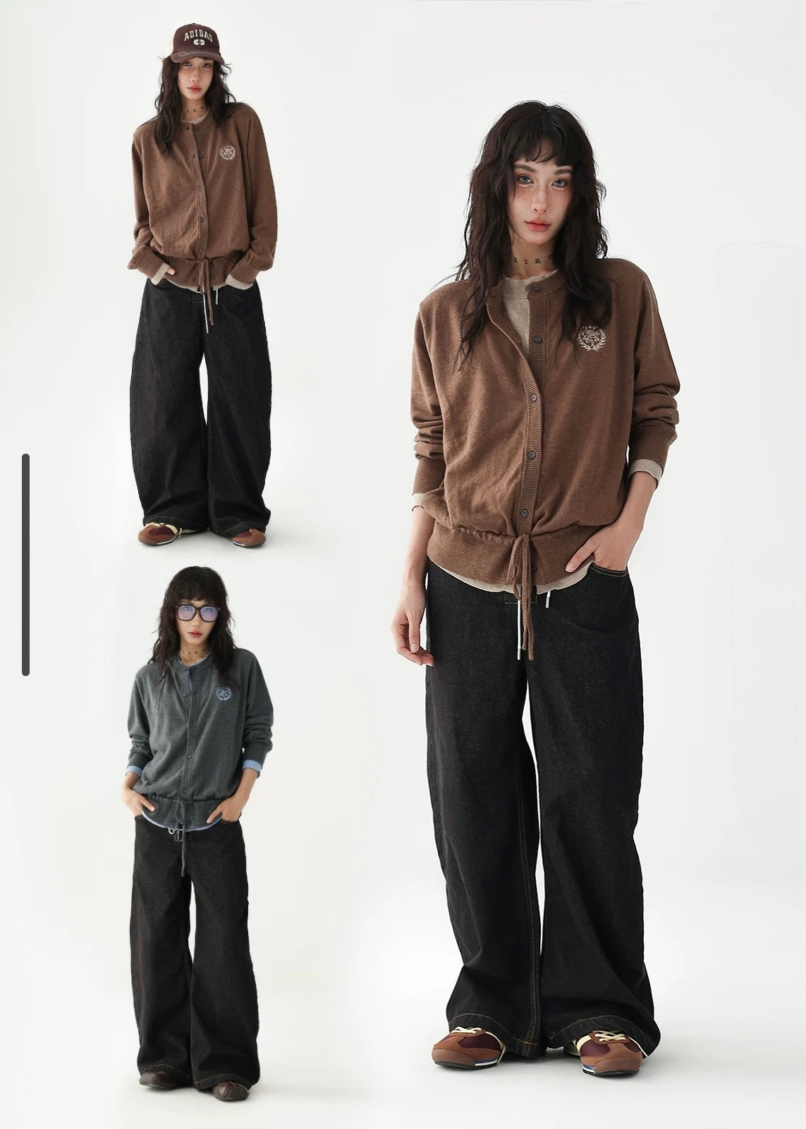 Drawstring knit cardigan / AS1212