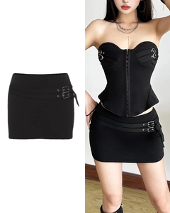 ダブルバックルミニスカート / vo1278