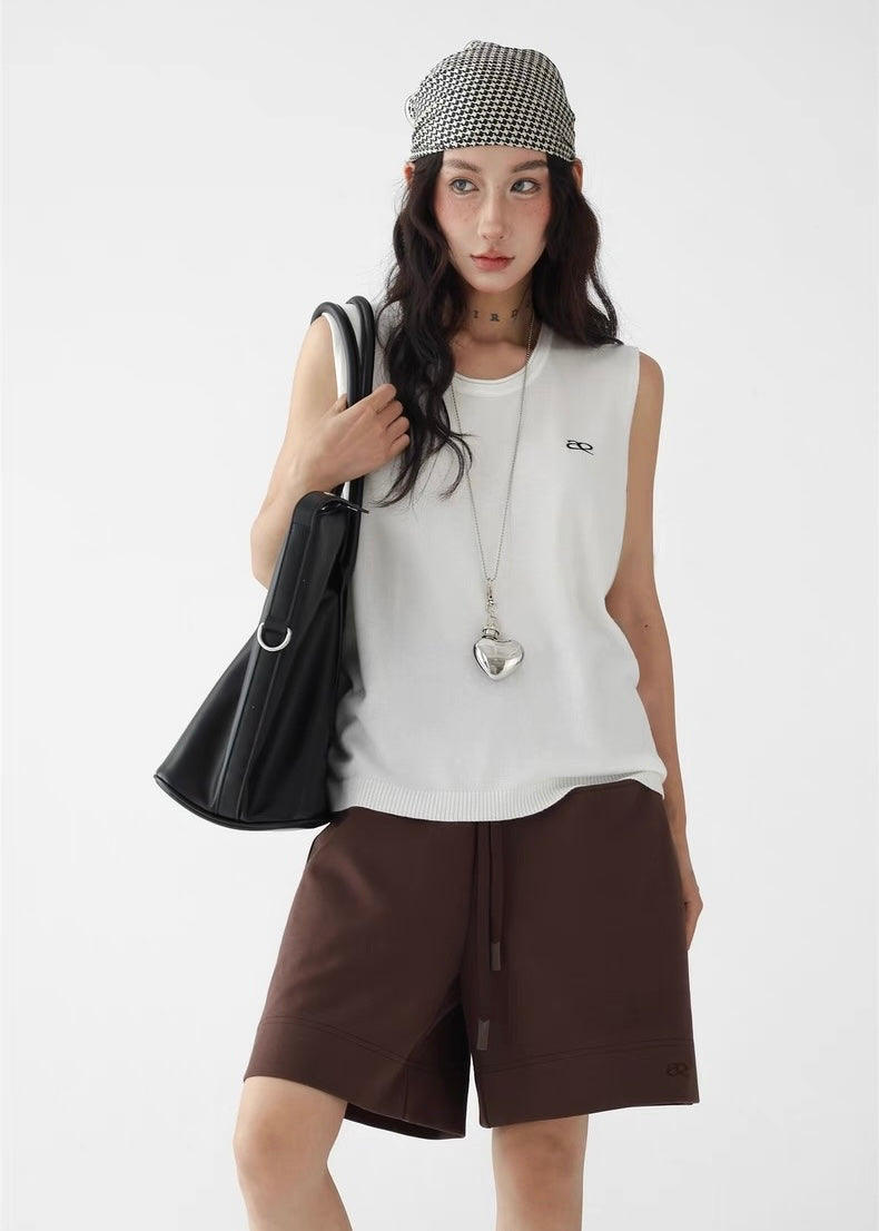 Simple loose knit vest top / AS1280