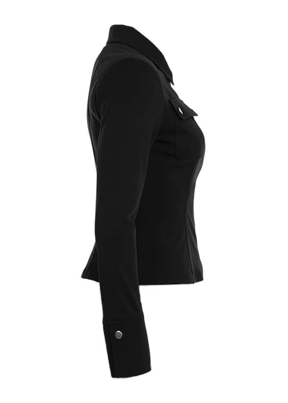 ジップアップラペル長袖シャツ / VO1316