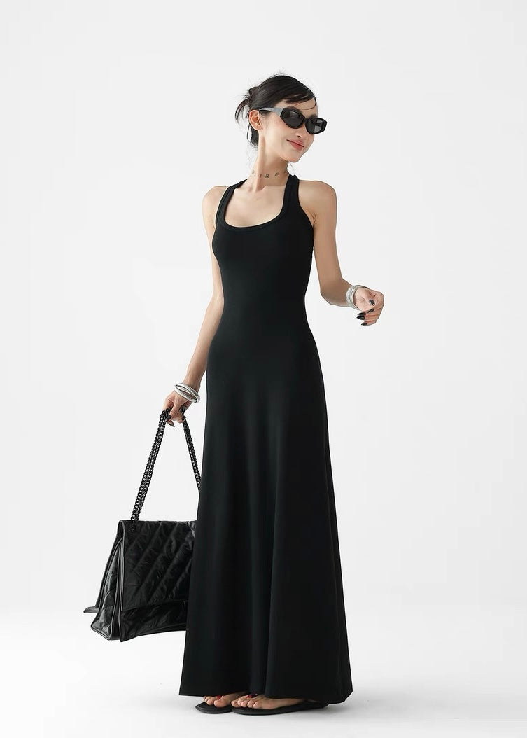 Slim back design long dress / AS1315