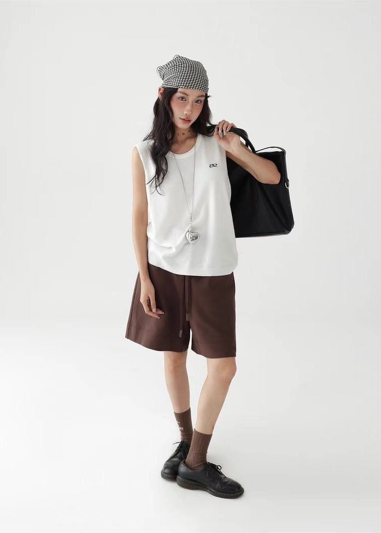 Simple loose knit vest top / AS1280