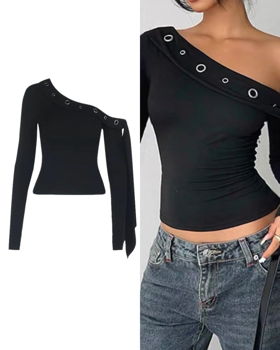 オフショルリボンデザインカットソー / VO1310