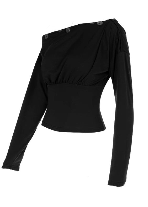 スラントネックオフショルダー長袖T / vo1265