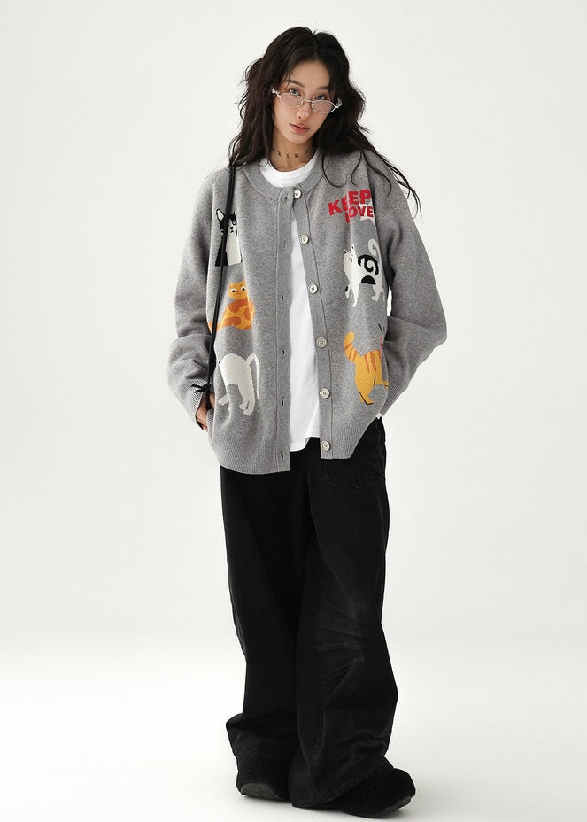 funny cat cardigan / AS1188
