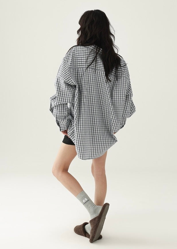 American retro check shirt / AS1214