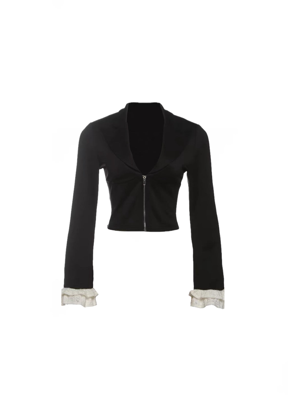 ジッパーフリルクロップドジャケット / vo1263