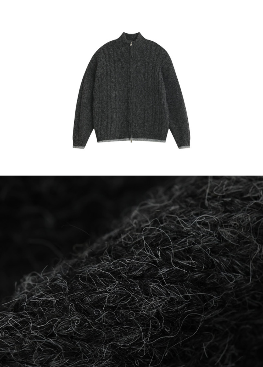 double zip knit cardigan / AS1184 