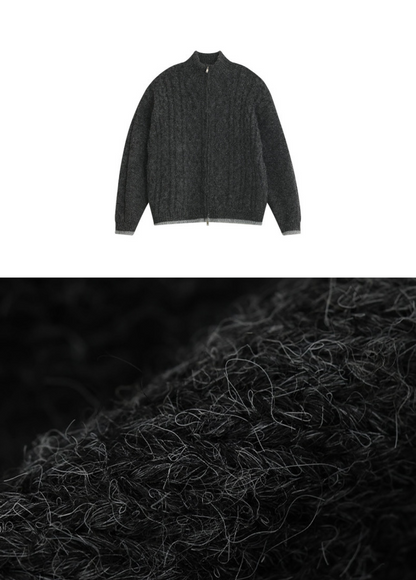 double zip knit cardigan / AS1184 