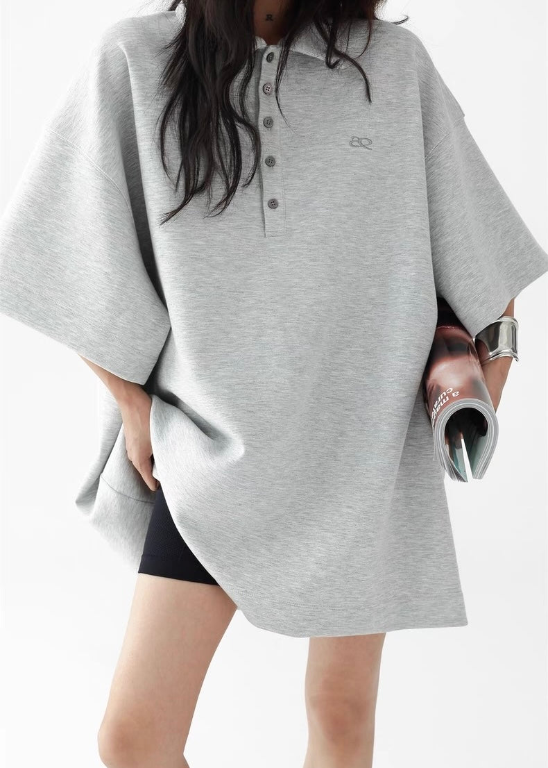 Casual loose half sleeve polo shirt / AS1268