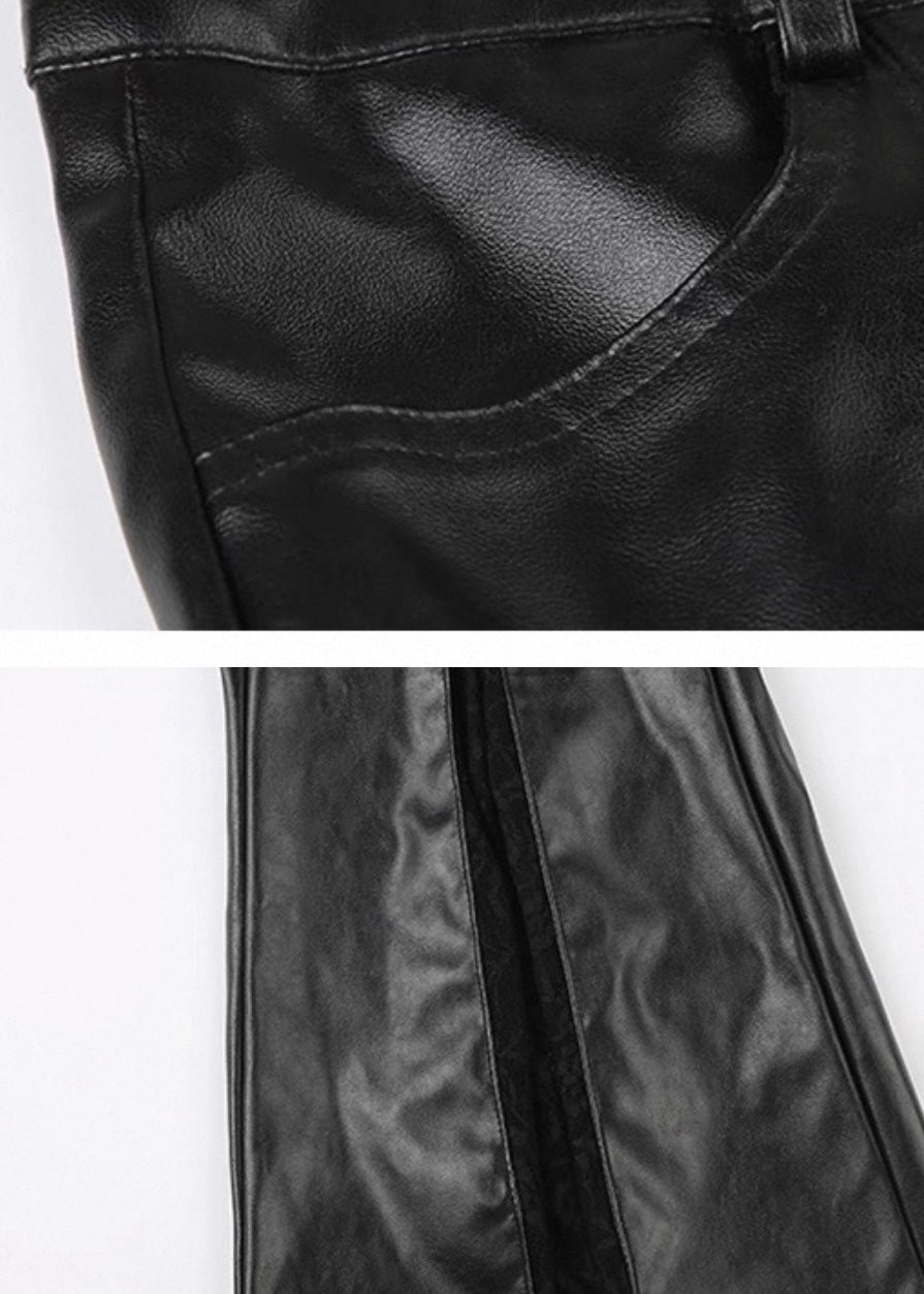 PUレザーフレアパンツ / VO1184