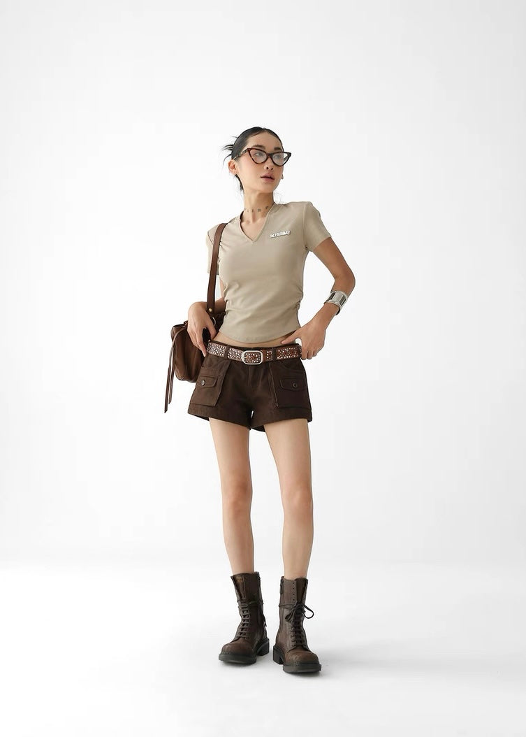 American low waist shorts / AS1324