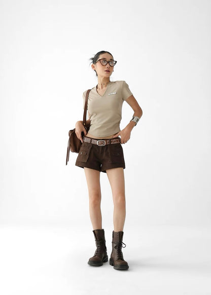 American low waist shorts / AS1324