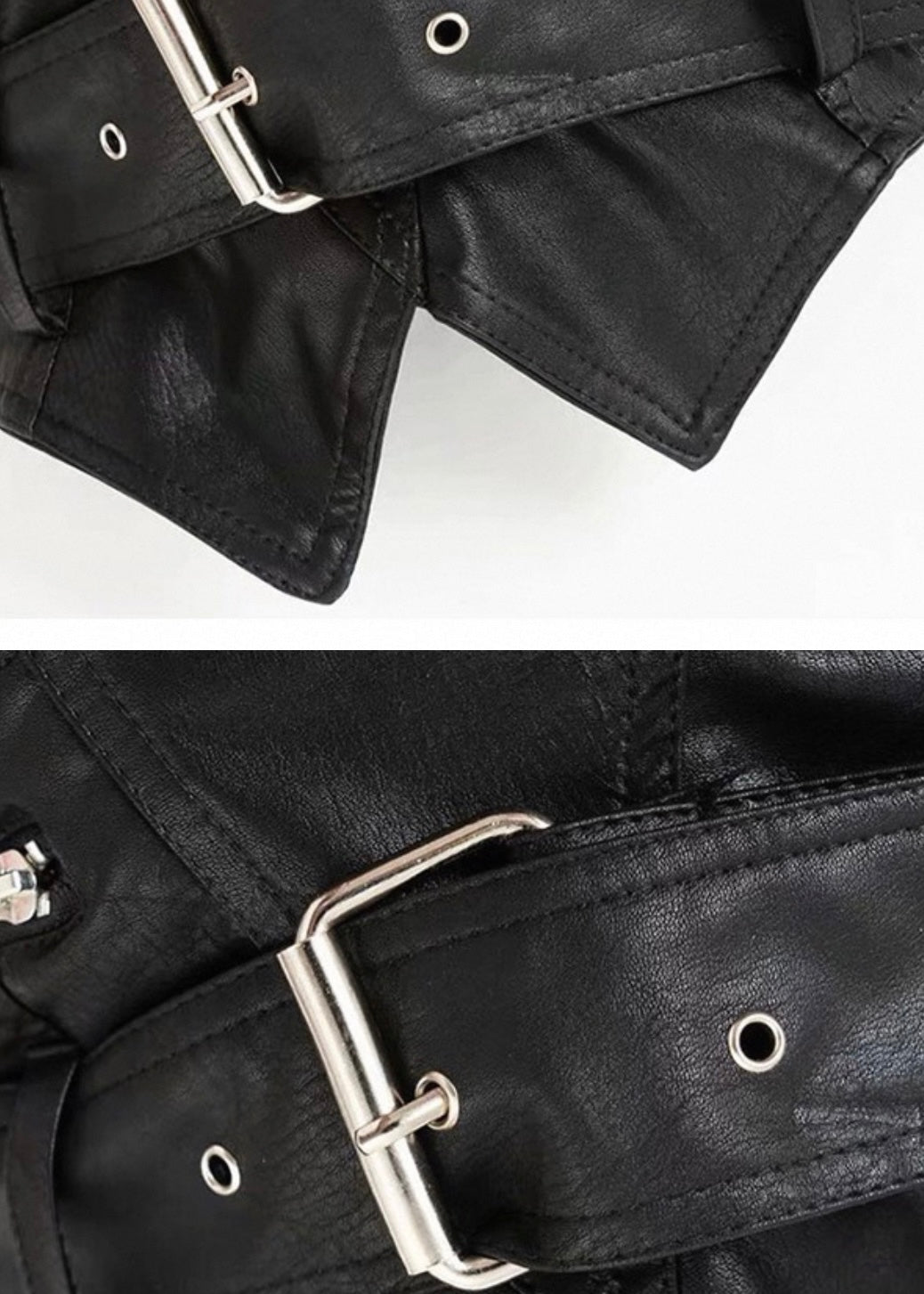 PUレザーベルトストラップチューブトップ / VO1234