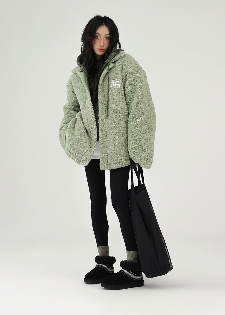 Padded jacket with lambswool embroidery / AS1163 