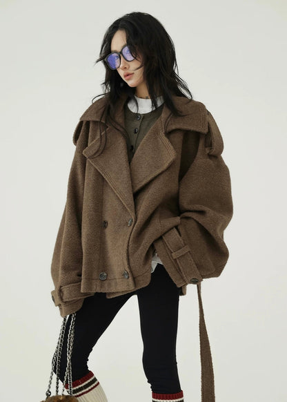 wool coat suit with straps / AS1158 