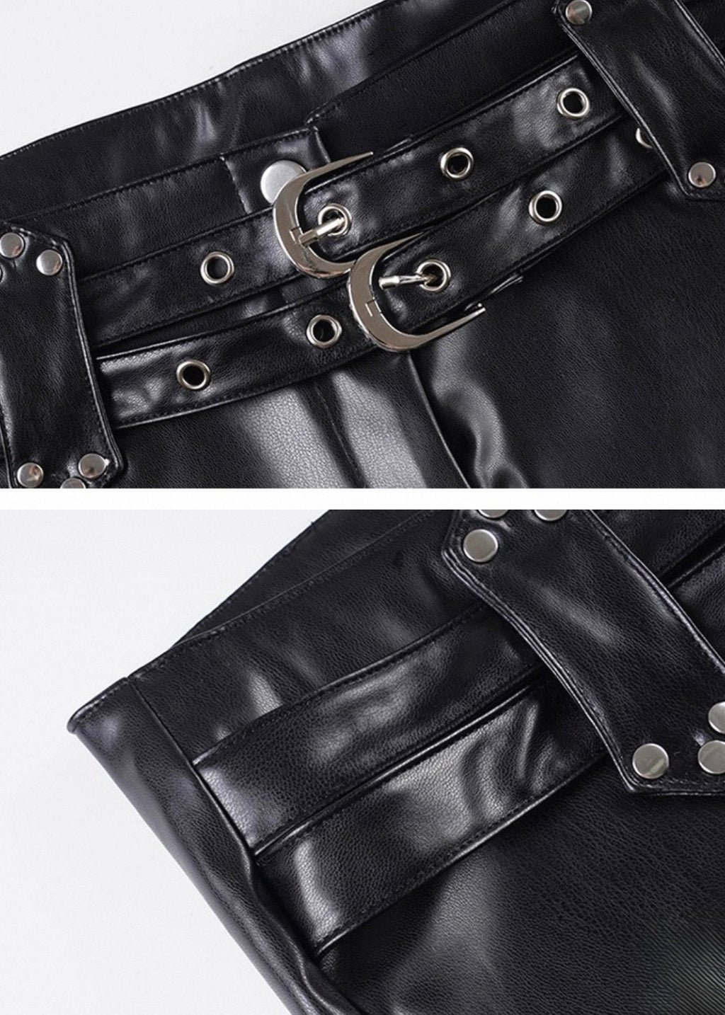 ダブルベルトPUレザーショーツ / VO1318