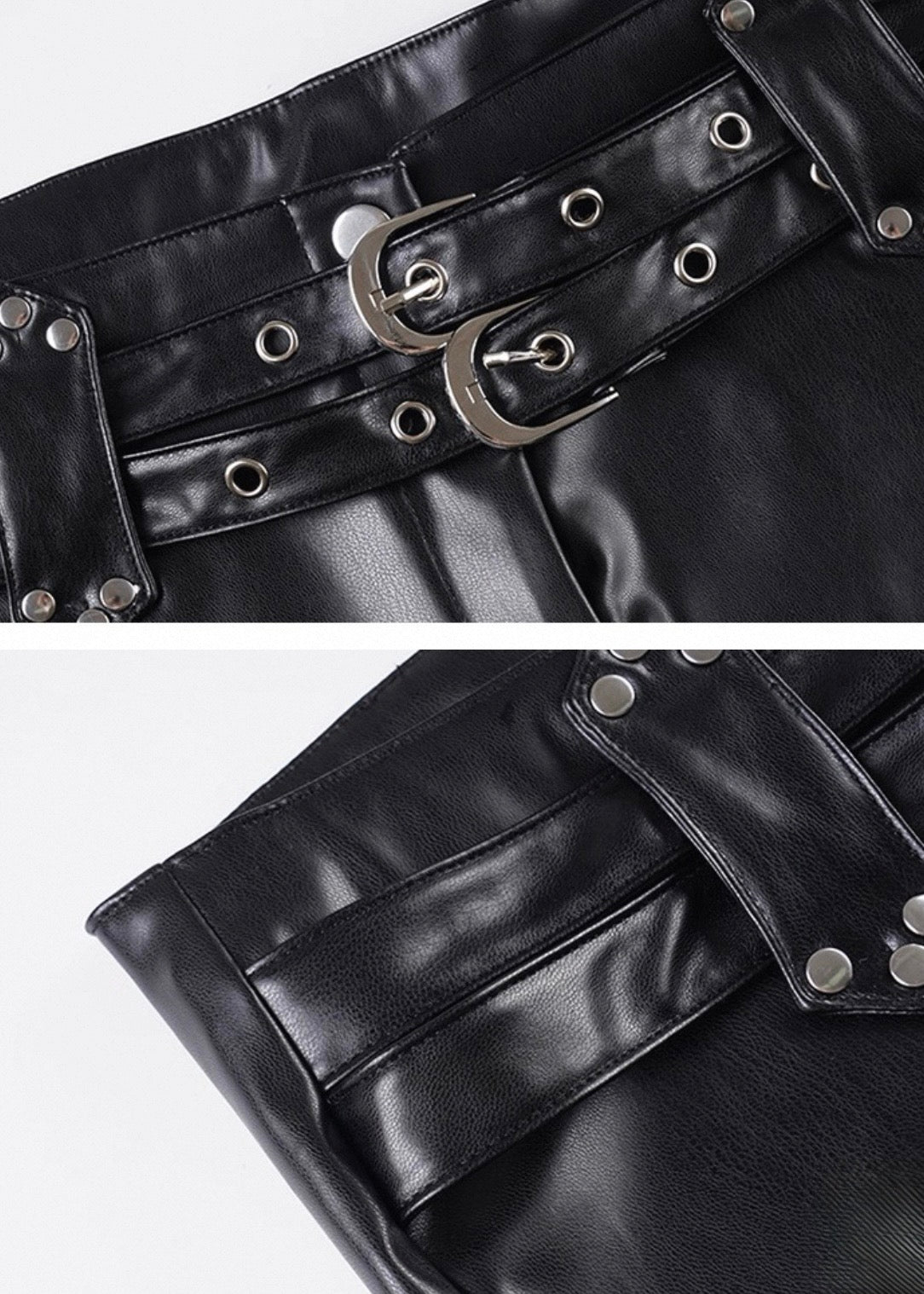ダブルベルトPUレザーショーツ / VO1318