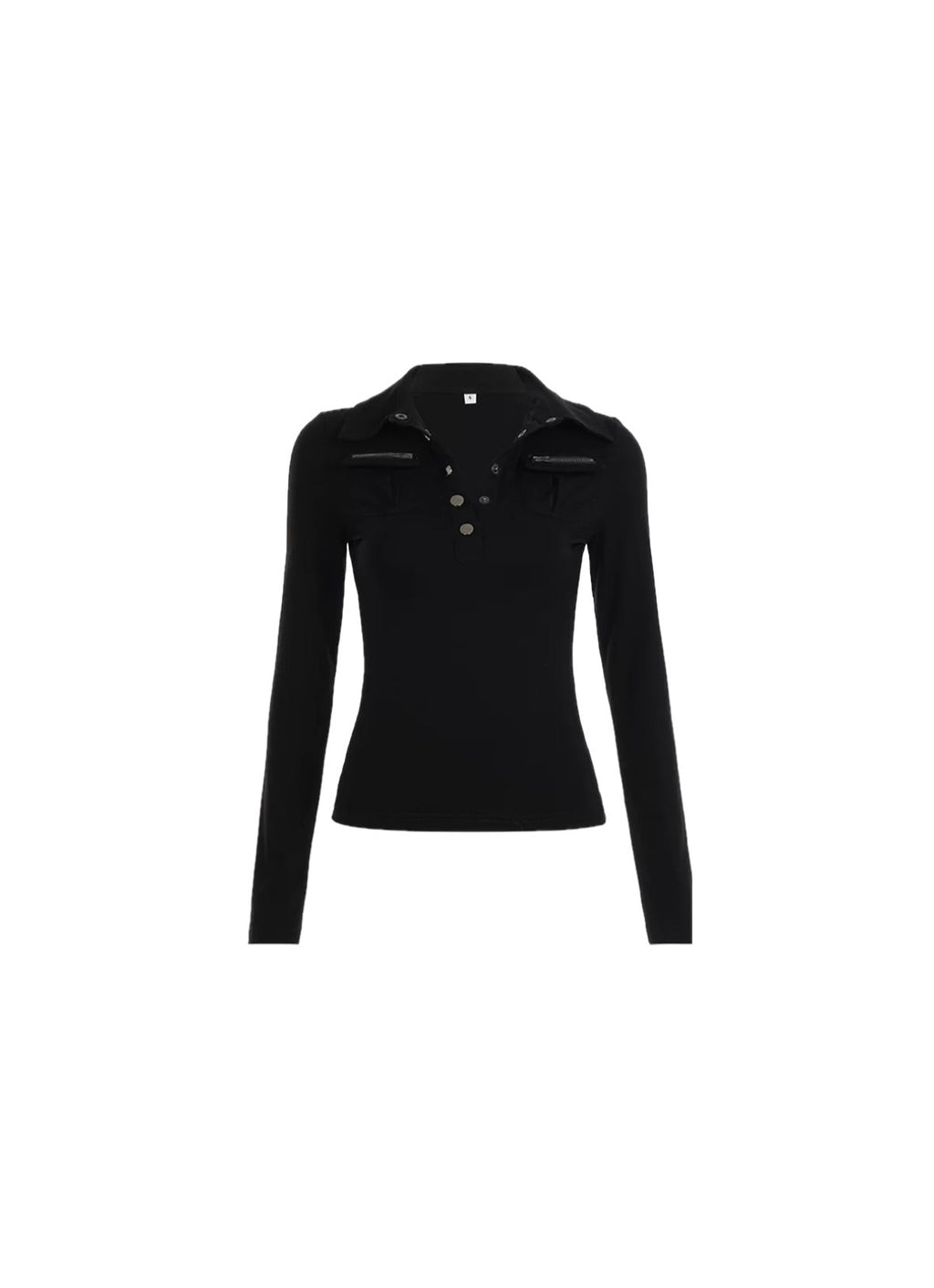 ジッパー付きポケットボタン長袖T / VO1309