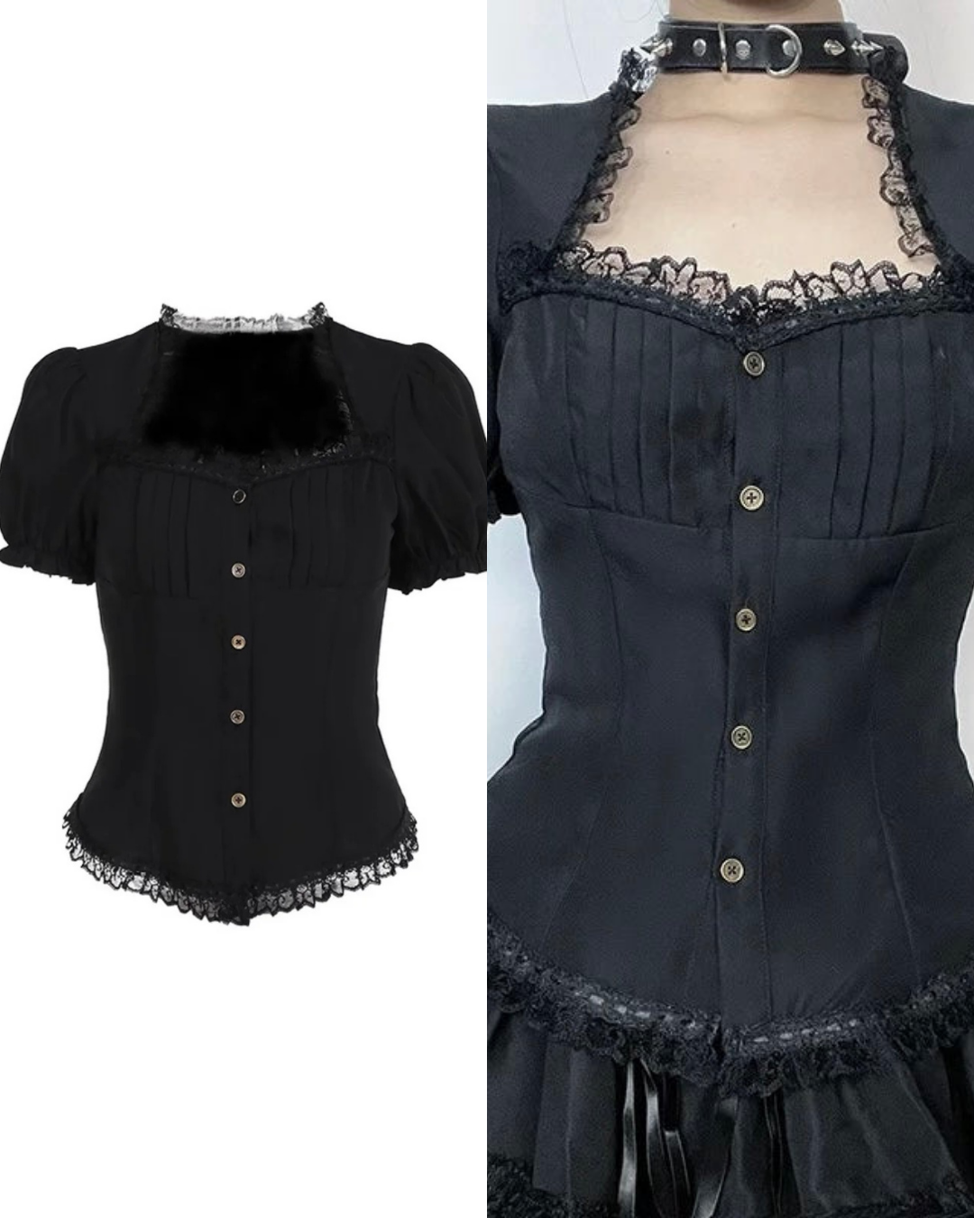 パフスリーブダークブラウス / VO1237