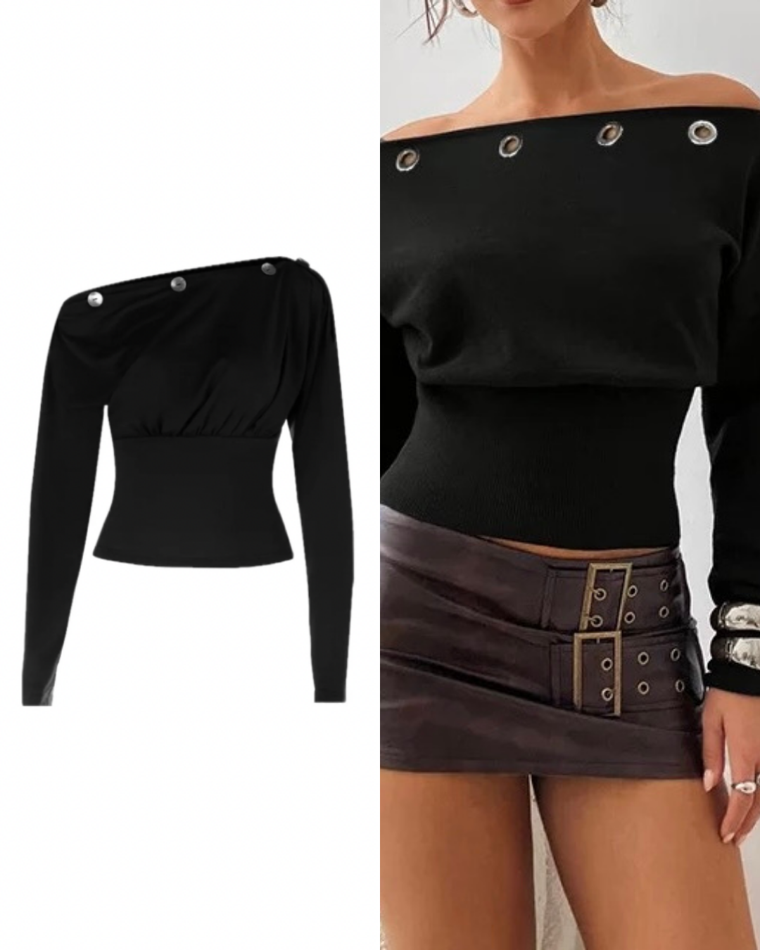 スラントネックオフショルダー長袖T / vo1265