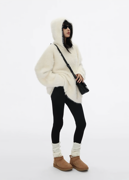 hooded sweater cardigan / AS1136 