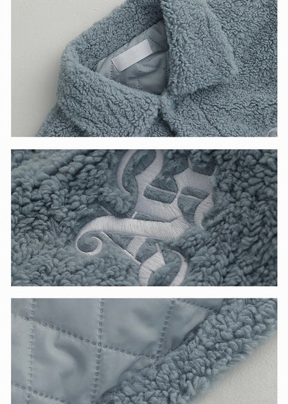 Padded jacket with lambswool embroidery / AS1163 