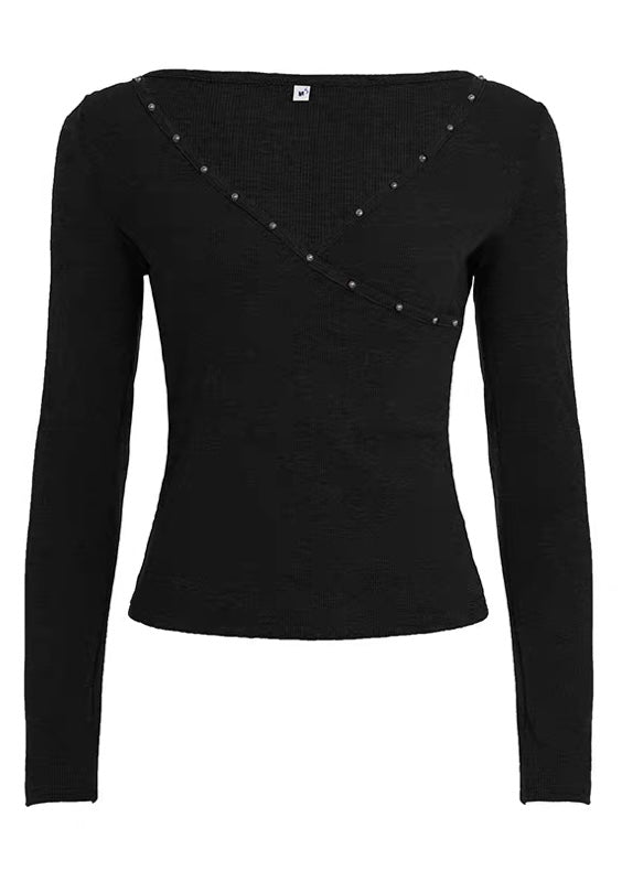 スタッズネックカットソー / vo1293