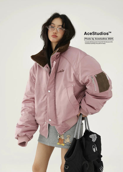 padded stand collar jacket / AS1159 