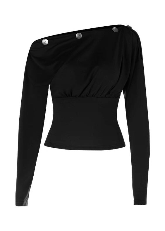 スラントネックオフショルダー長袖T / vo1265