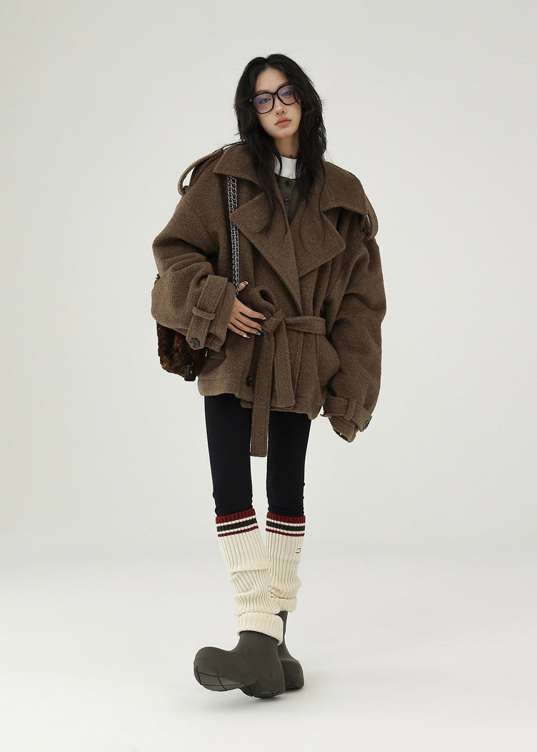 wool coat suit with straps / AS1158 