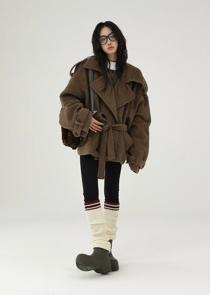 wool coat suit with straps / AS1158 