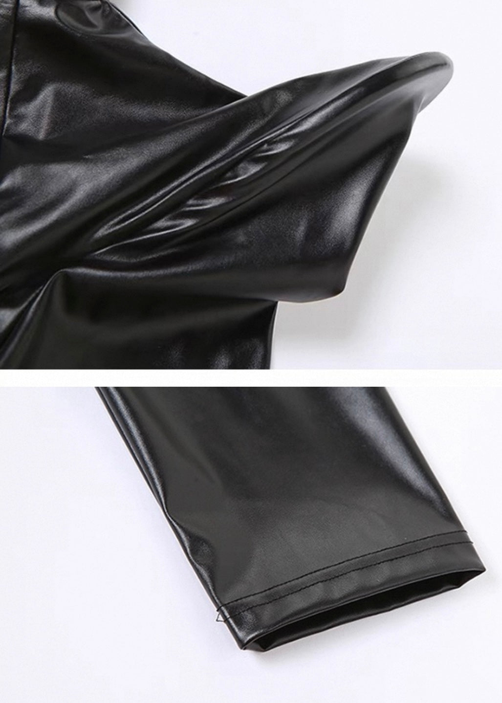 PUレザーアーマーショルダートップス / VO1246