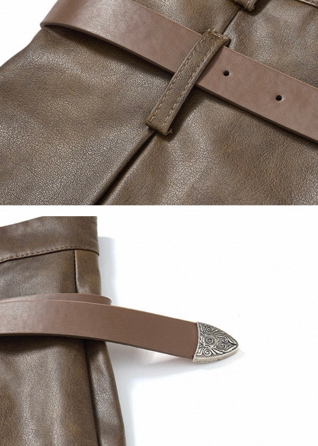 ベルト付きPUレザースカート / VO1240