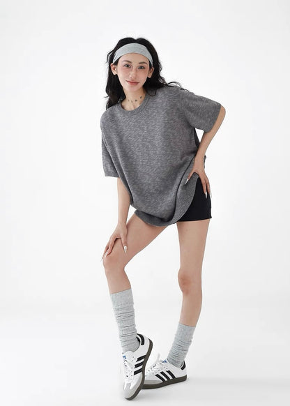 Simple knit comfort T-shirt / AS1249