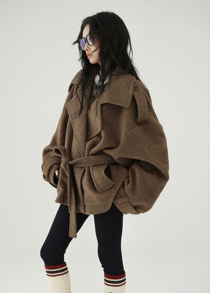 wool coat suit with straps / AS1158 