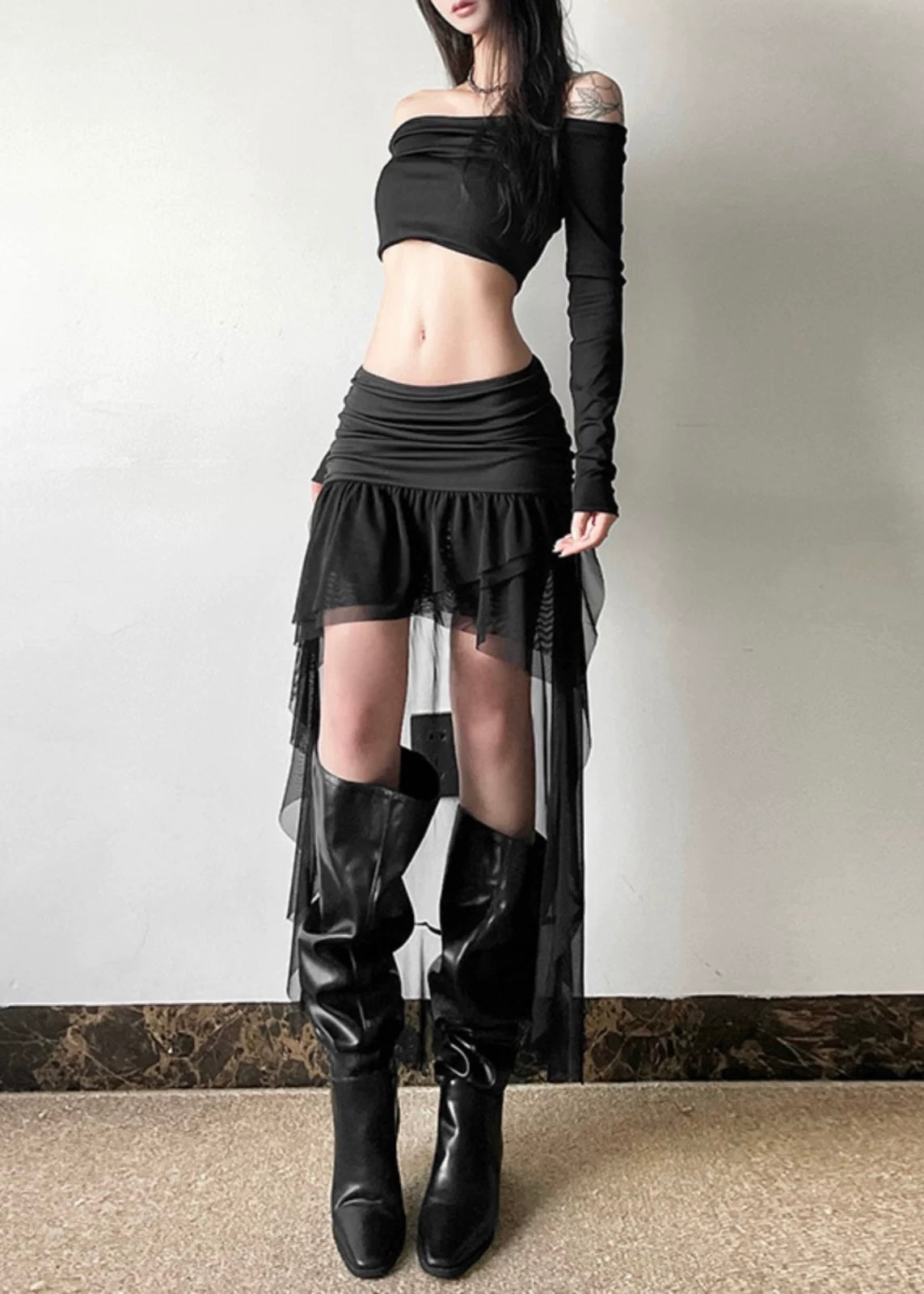 ハイウエストメッシュスカート / VO1166