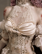 Rococo Vintage Fishbone Corset & Puff Sleeves & Arm Covers / DR04