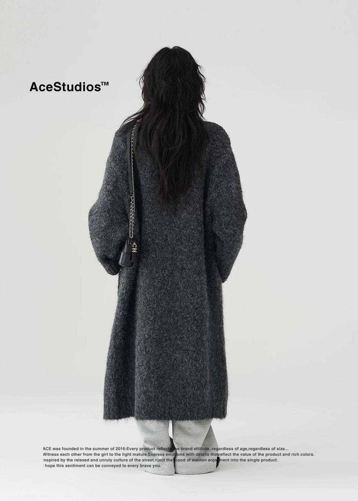 long cardigan knit jacket / AS1160 