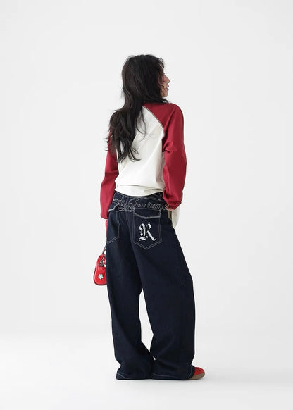 American retro wide leg pants / AS1248