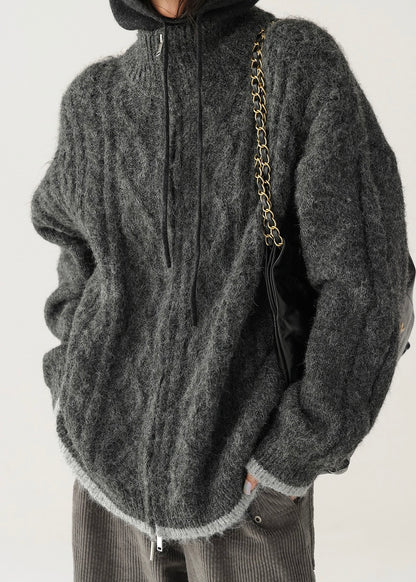 double zip knit cardigan / AS1184 