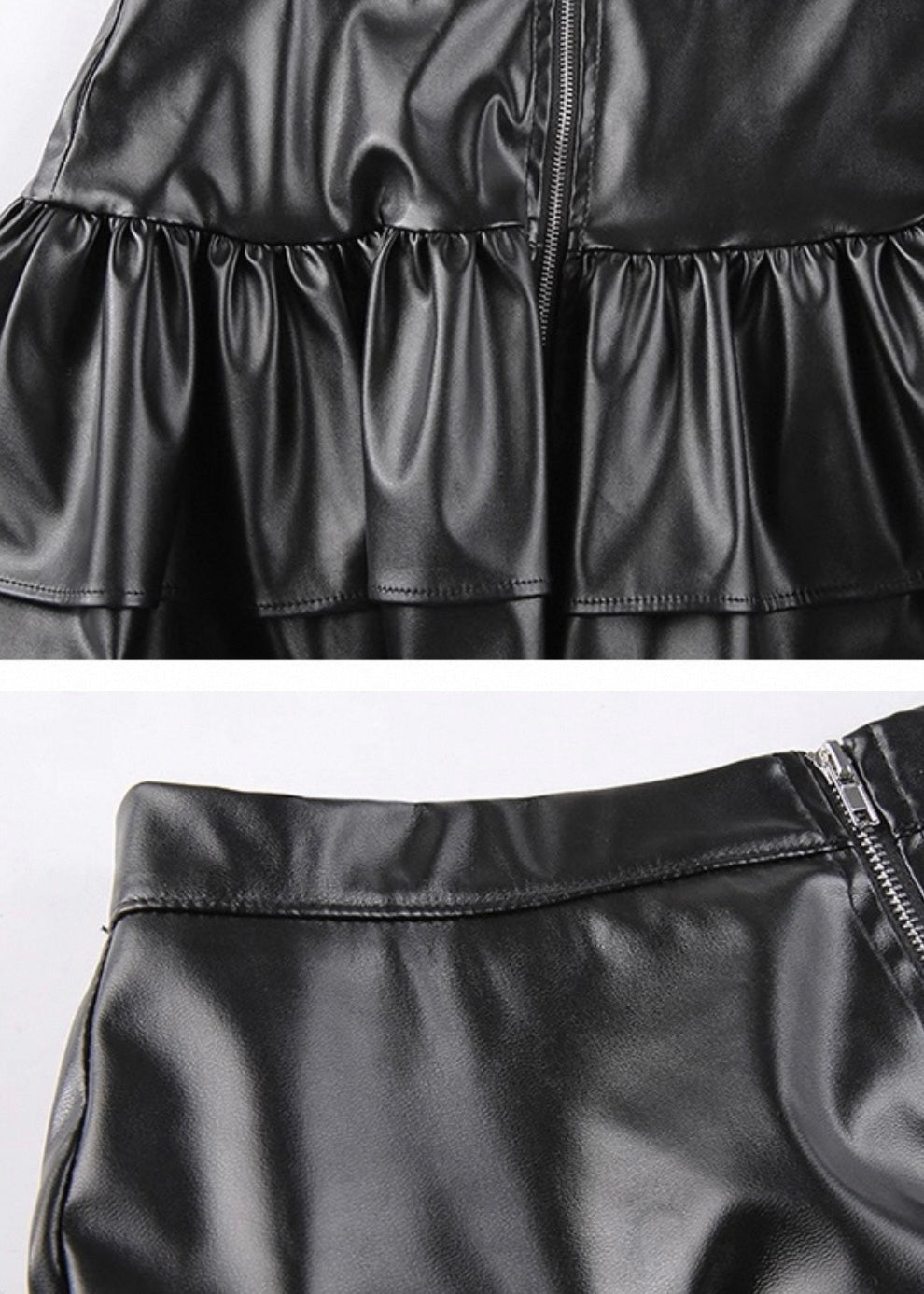 PUレザーレースアッププリーツスカート / VO1205