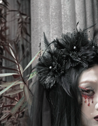 Gothic Flower Ghost Bride Dark Veil / CT05