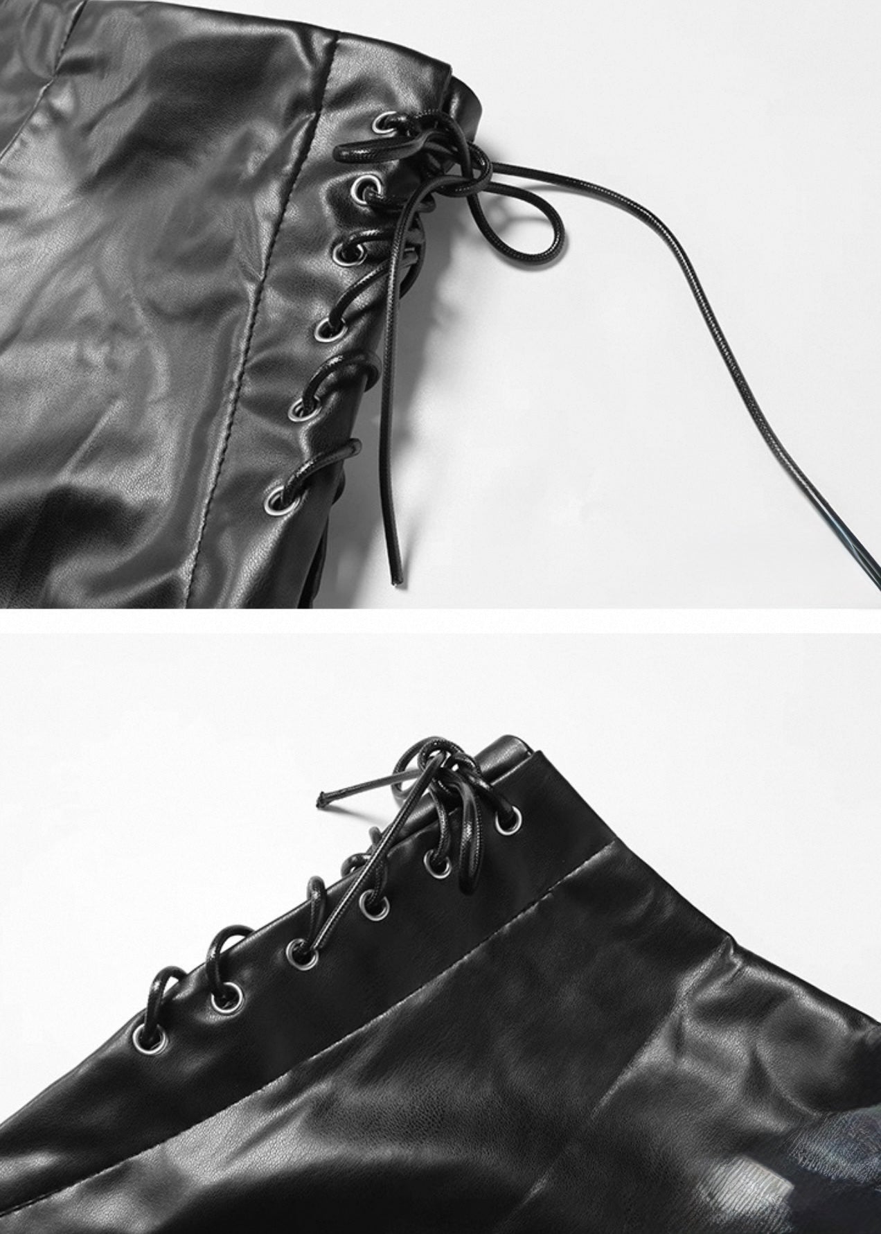 PUレザーハイウエストスリムショーツ / VO1133