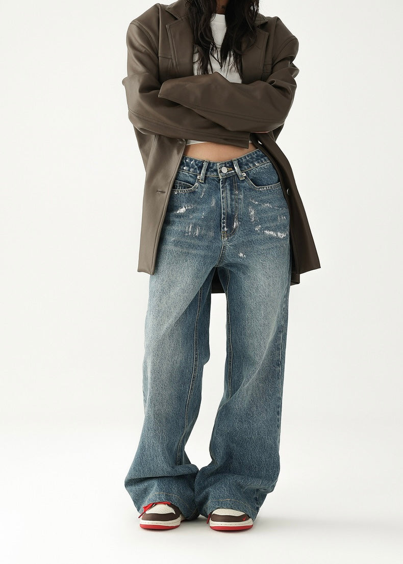 Straight wide denim pants / AS1220
