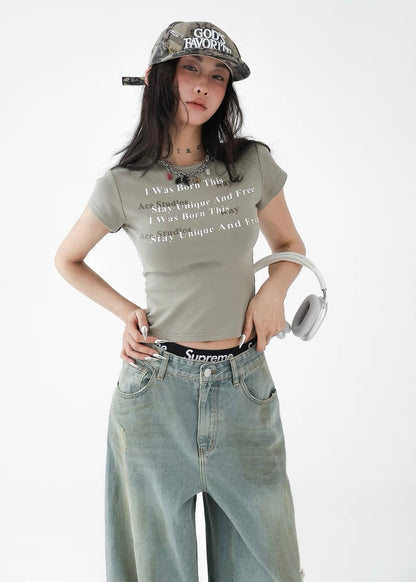Slim fit cropped top / AS1247
