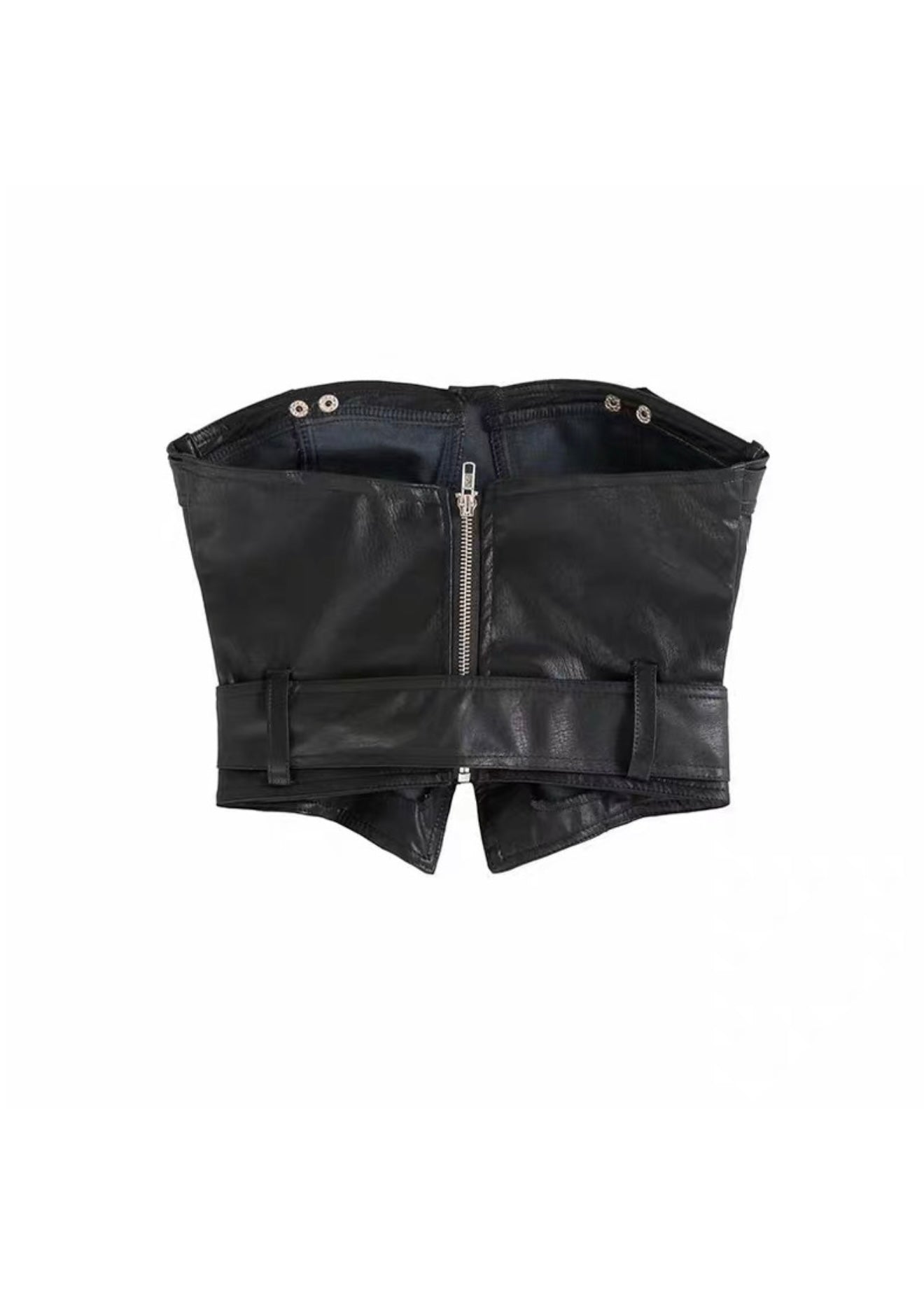 PUレザーベルトストラップチューブトップ / VO1234